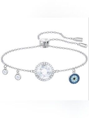 Swarovski Lucy Bracelet Round Evil Eye Dangle Adjustable Bracelet